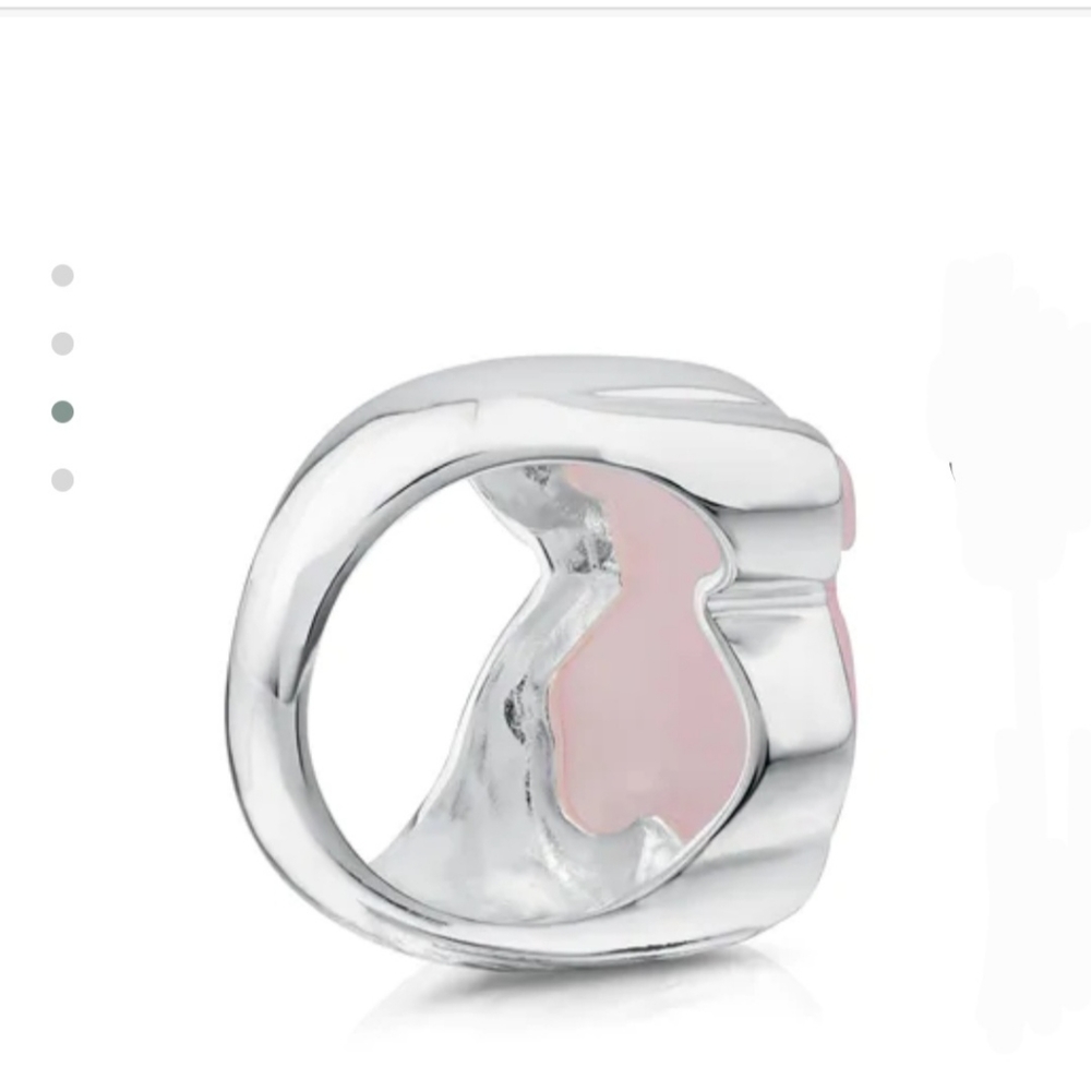 Tous Colors Pink Quartzite Silver Ring Sz 7 - Picture 4 of 10